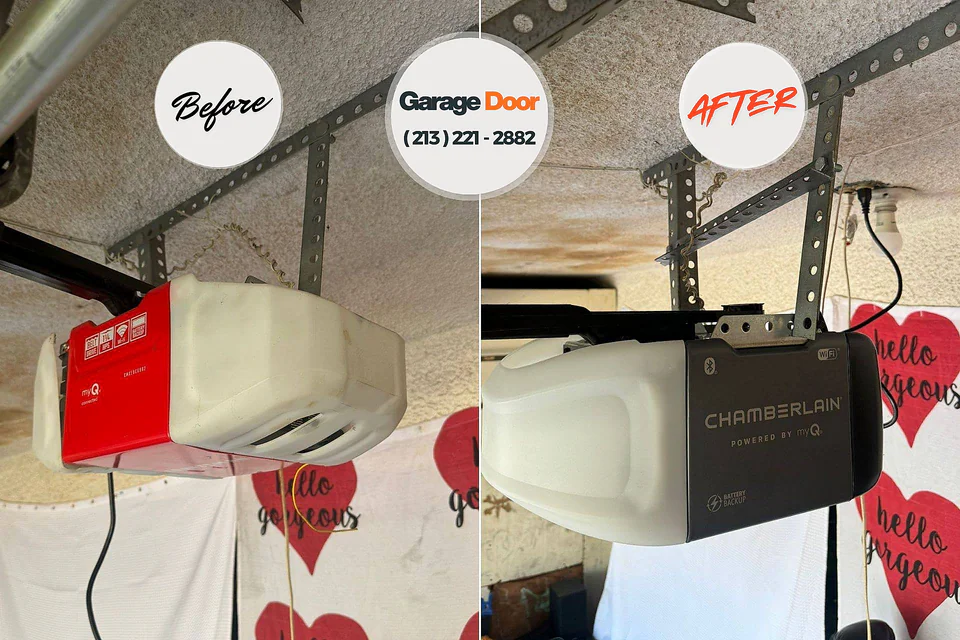 Before and after: garage door repair North Merrick, NY